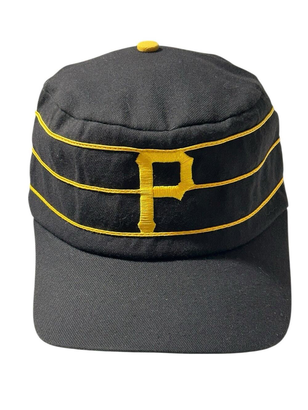 Vtg 70s Pillbox Pittsburgh Pirates Hat Cap Fitted 7 American Needle Made in USA